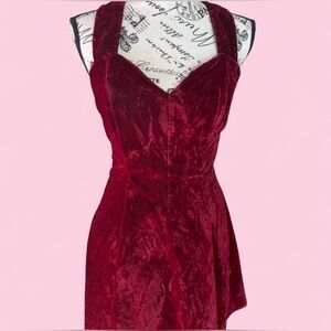 Vintage 90s Rampage Crush Red Velvet Mini Dress Dress + Bolero, Gothic Valentine